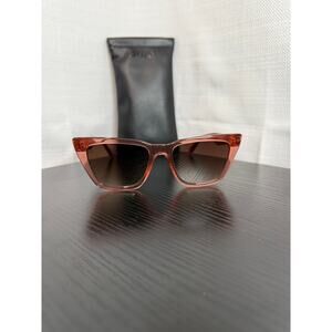 Quay Call the Shots Pink Cat-Eye Sunglasses + Pouch